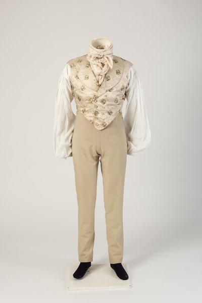 Pantaloni di lana da uomo, indossati con gilet di seta figurata, anni 1820 da Unbekannt Unbekannt